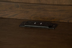 Hartshill 66-inch 5-drawer Credenza with Hutch Burnished Oak