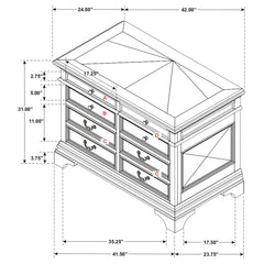 Hartshill 5-drawer Home Office File Cabinet Burnished Oak