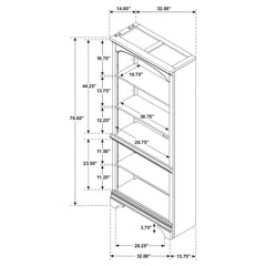 Hartshill 78-inch 5-shelf Bookcase Burnished Oak