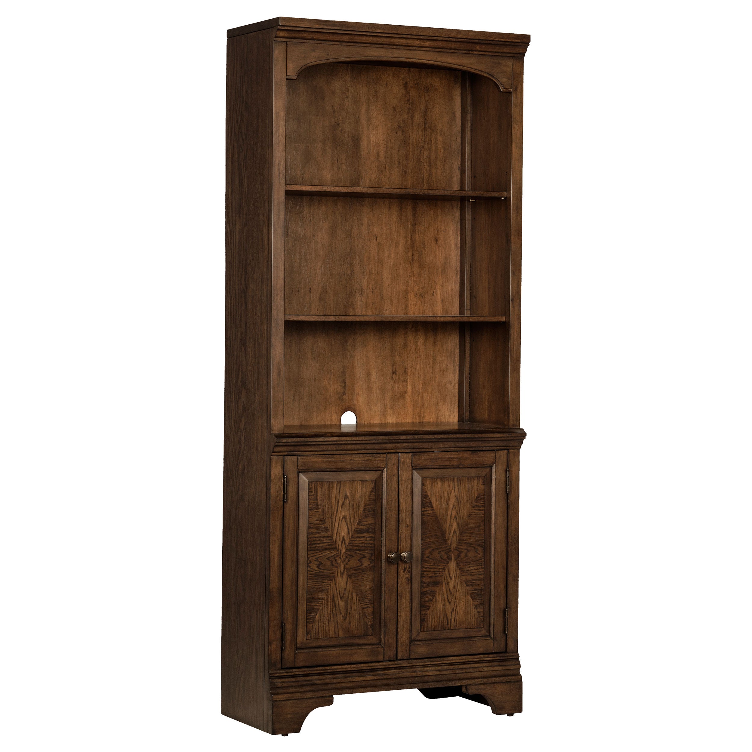 Best Furniture Outlet - Coaster - Hartshill 78-inch 3-shelf Cabinet Bookcase Burnished Oak - 881286