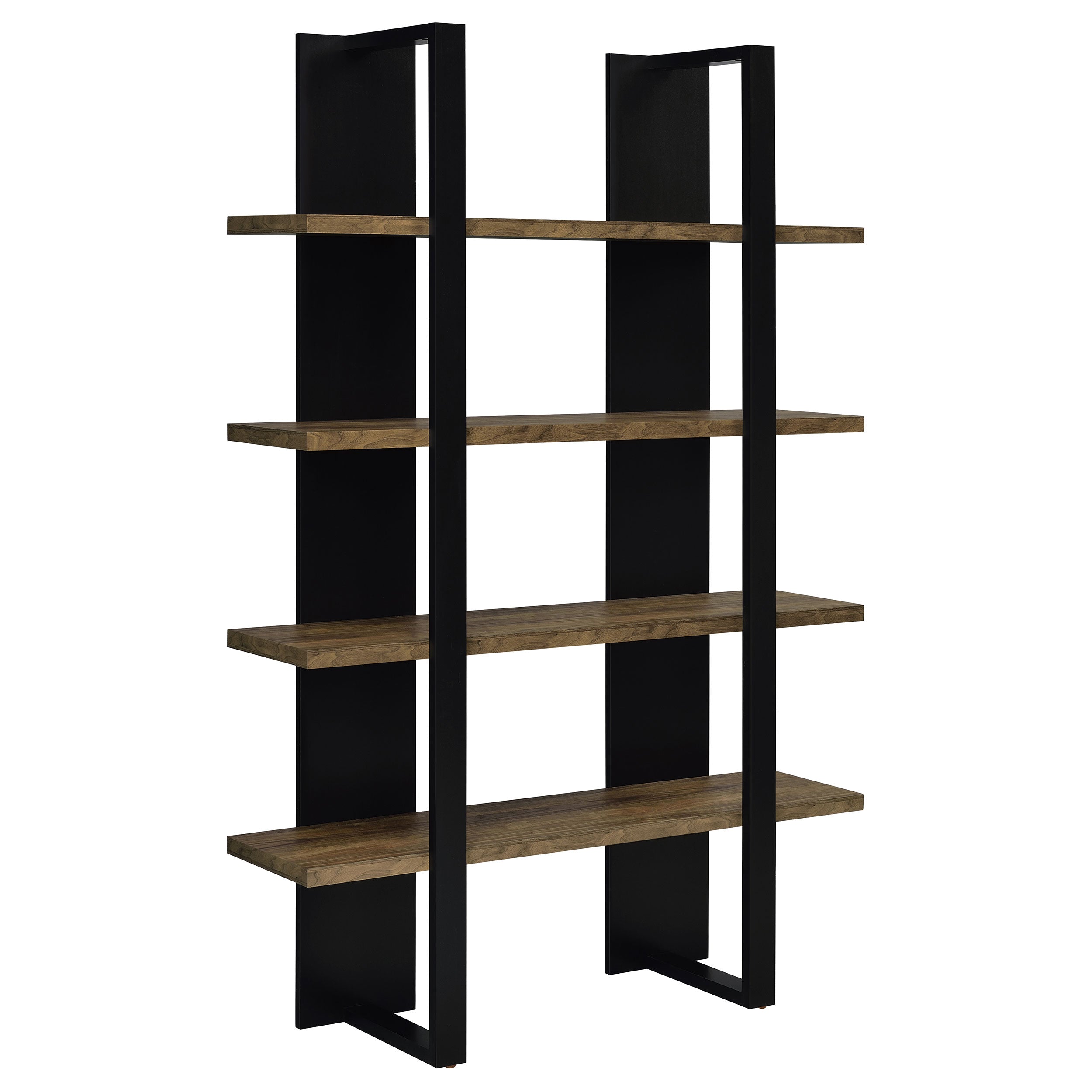 Best Furniture Outlet - Coaster - Danbrook 71-inch 4-shelf Bookshelf Black and Aged Walnut - 882036