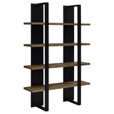 Best Furniture Outlet - Coaster - Danbrook 71-inch 4-shelf Bookshelf Black and Aged Walnut - 882036