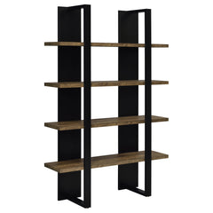 Best Furniture Outlet - Coaster - Danbrook 71-inch 4-shelf Bookshelf Black and Aged Walnut - 882036