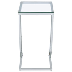 Cayden Rectangular Glass Top Sofa Side Table Chrome