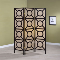 Vulcan 3 Panel Room Divider Folding Shoji Screen Cappuccino