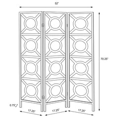 Vulcan 3 Panel Room Divider Folding Shoji Screen Cappuccino