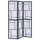 Best Furniture Outlet - Coaster - Damis 3-Panel Room Divider Folding Shoji Screen Black - 900102