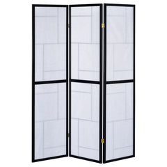 Damis 3-Panel Room Divider Folding Shoji Screen Black
