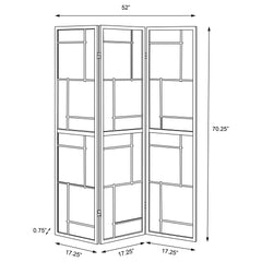 Damis 3-Panel Room Divider Folding Shoji Screen Black