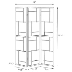 Damis 3-Panel Room Divider Folding Shoji Screen Black