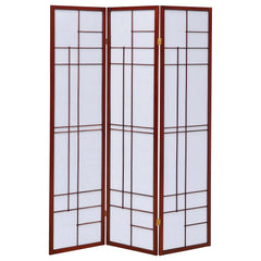 Katerina 3-Panel Room Divider Folding Shoji Screen Cherry