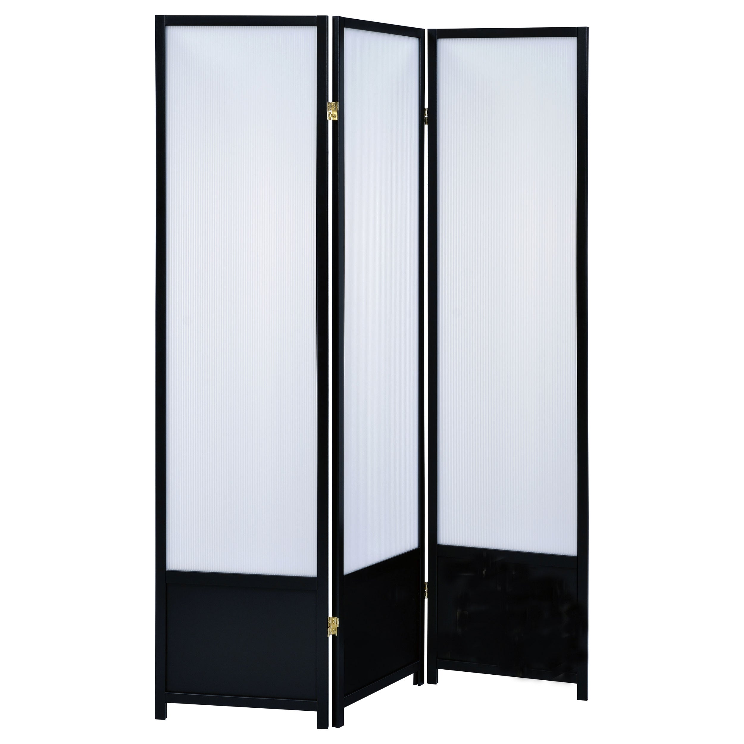 Best Furniture Outlet - Coaster - Calix 3-Panel Room Divider Folding Shoji Screen Black - 900120