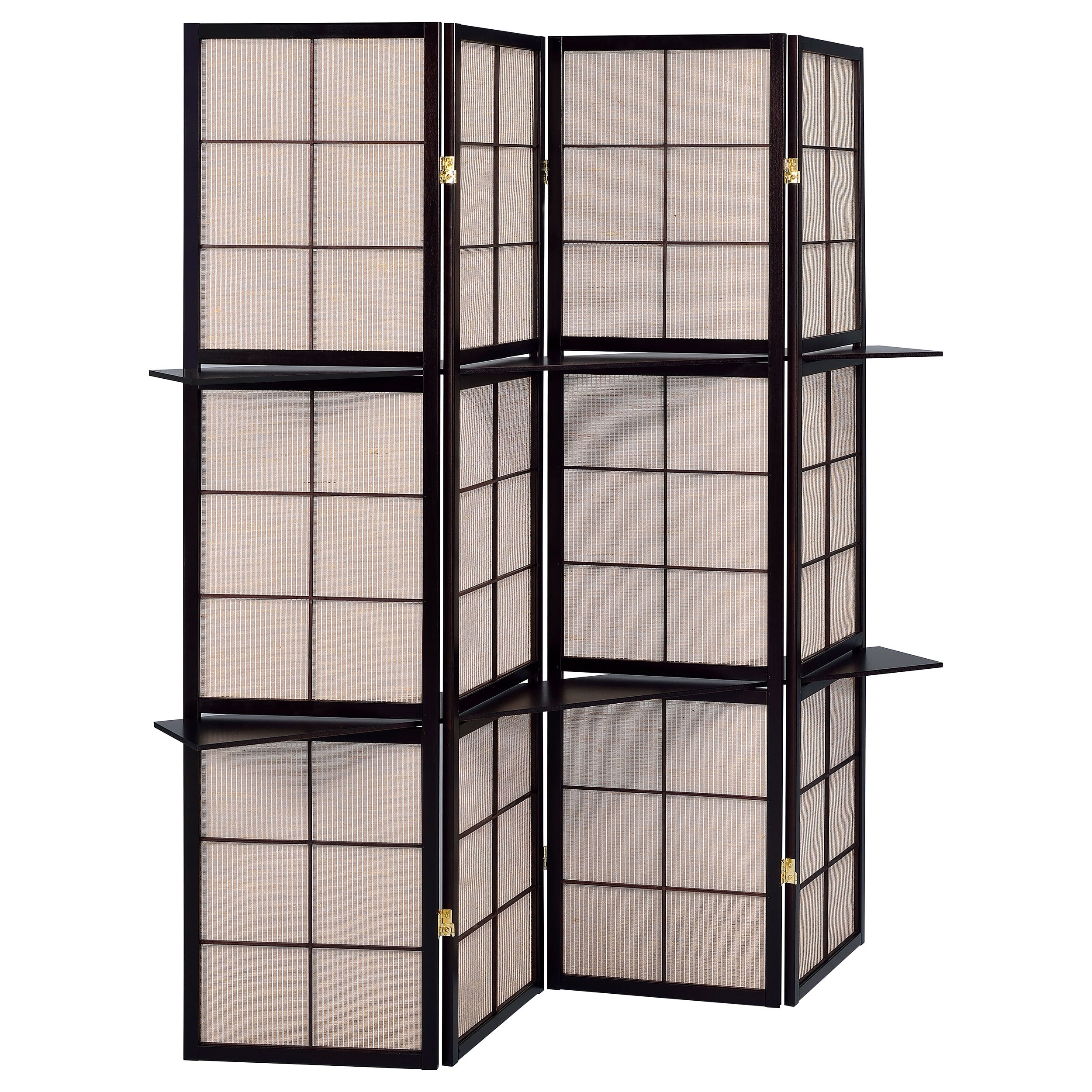Best Furniture Outlet - Coaster - Iggy 4-Panel Room Divider Folding Shoji Screen Cappuccino - 900166