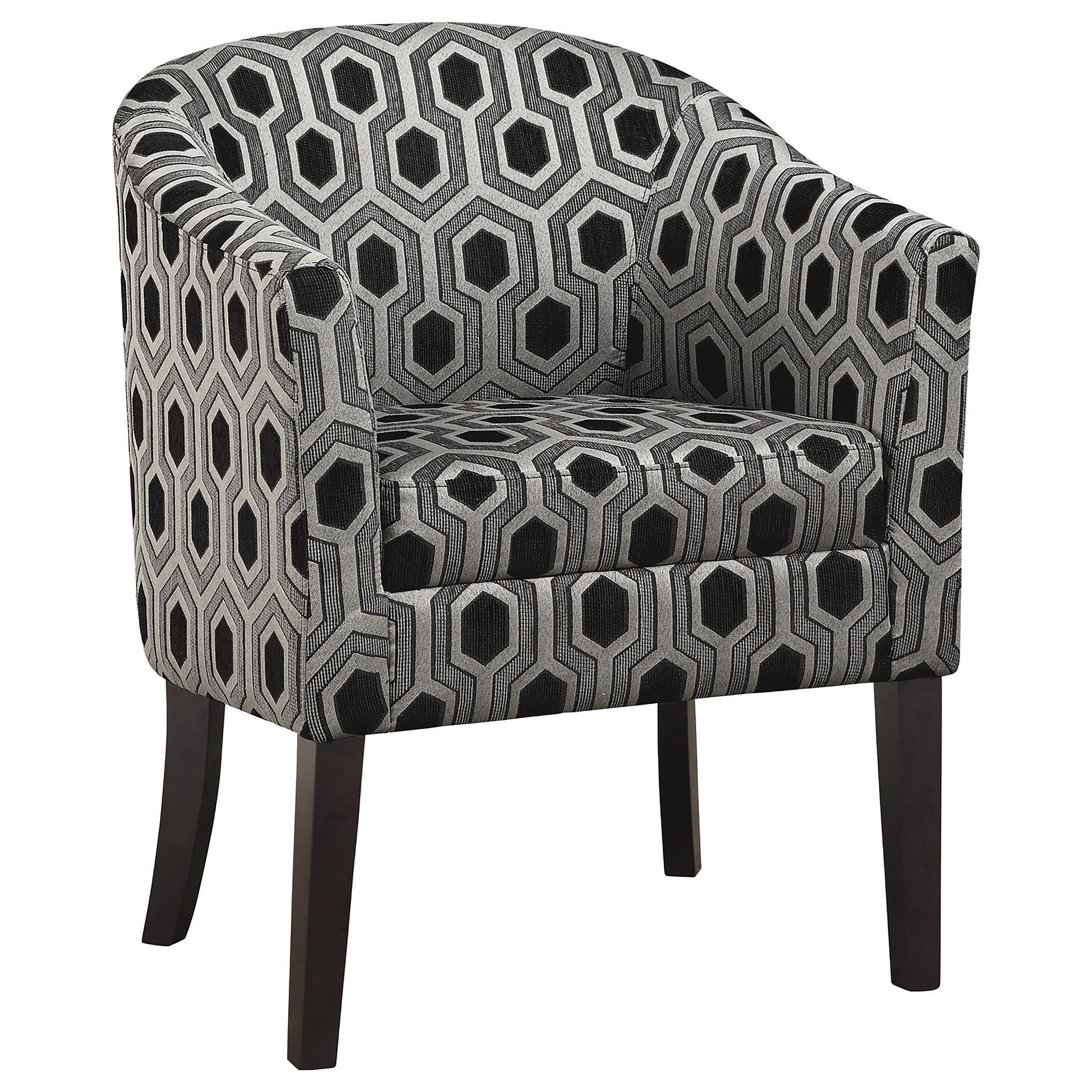 Best Furniture Outlet - Coaster - Jansen Upholstered Accent Club Chair Grey and Black - 900435
