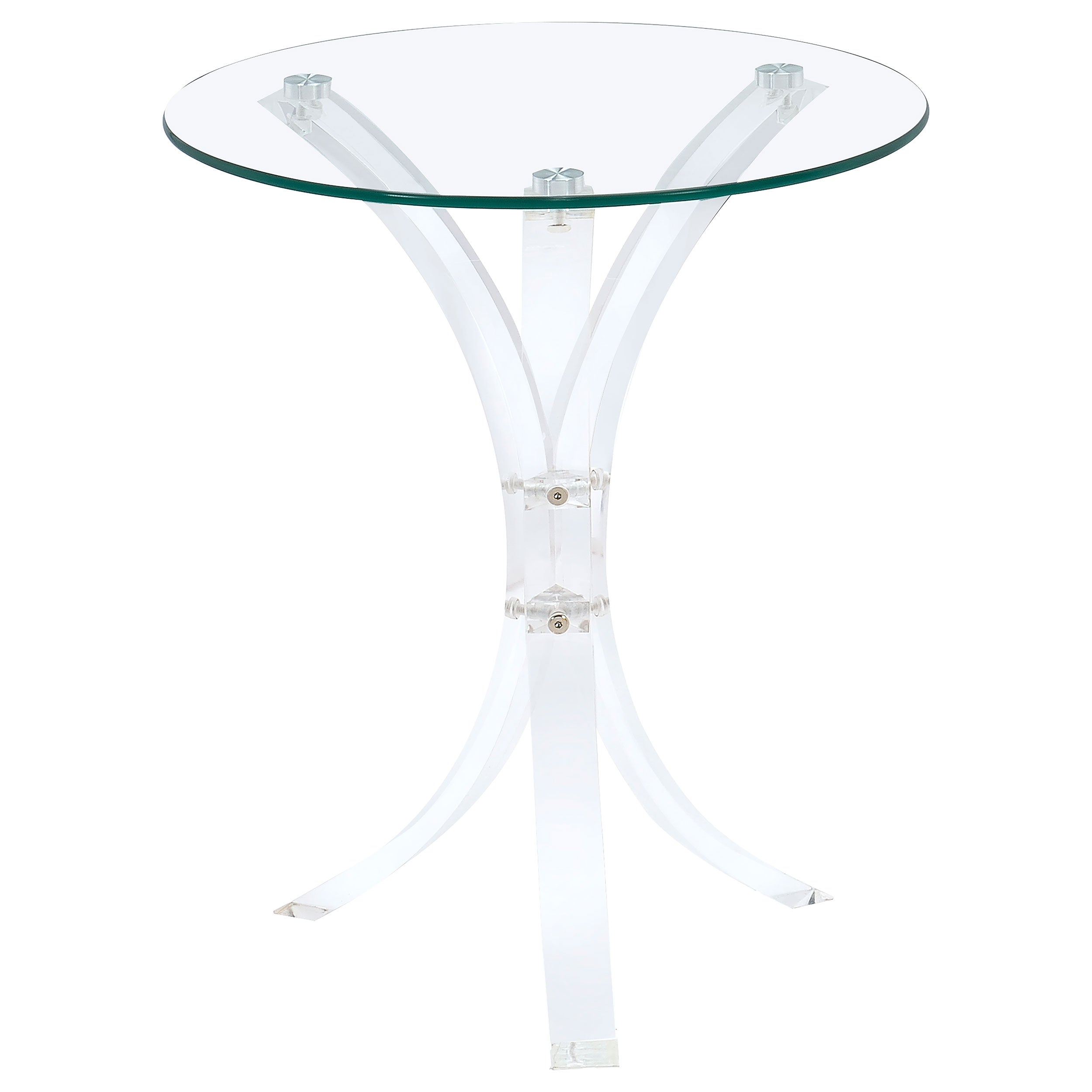 Best Furniture Outlet - Coaster - Laning Round Glass Top Acrylic Side Table Clear - 900490