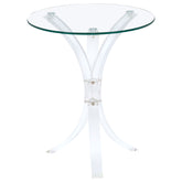 Best Furniture Outlet - Coaster - Laning Round Glass Top Acrylic Side Table Clear - 900490