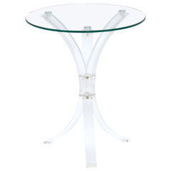 Best Furniture Outlet - Coaster - Laning Round Glass Top Acrylic Side Table Clear - 900490