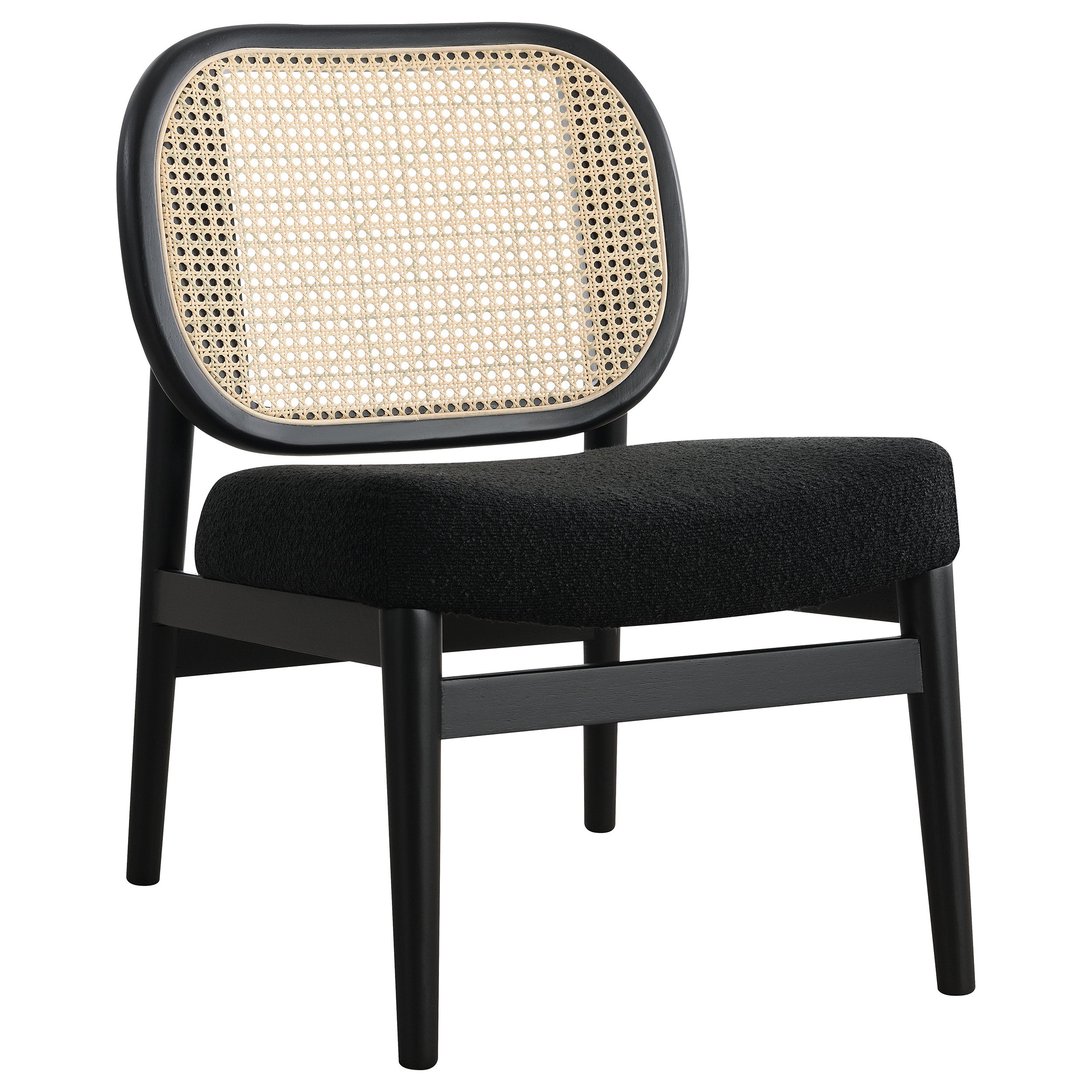 Best Furniture Outlet - Coaster - Rayo Rattan Cane Back Accent Chair with Padded Seat Black - 900620