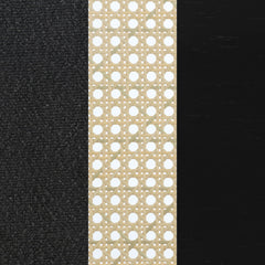 Rayo Rattan Cane Back Accent Chair with Padded Seat Black