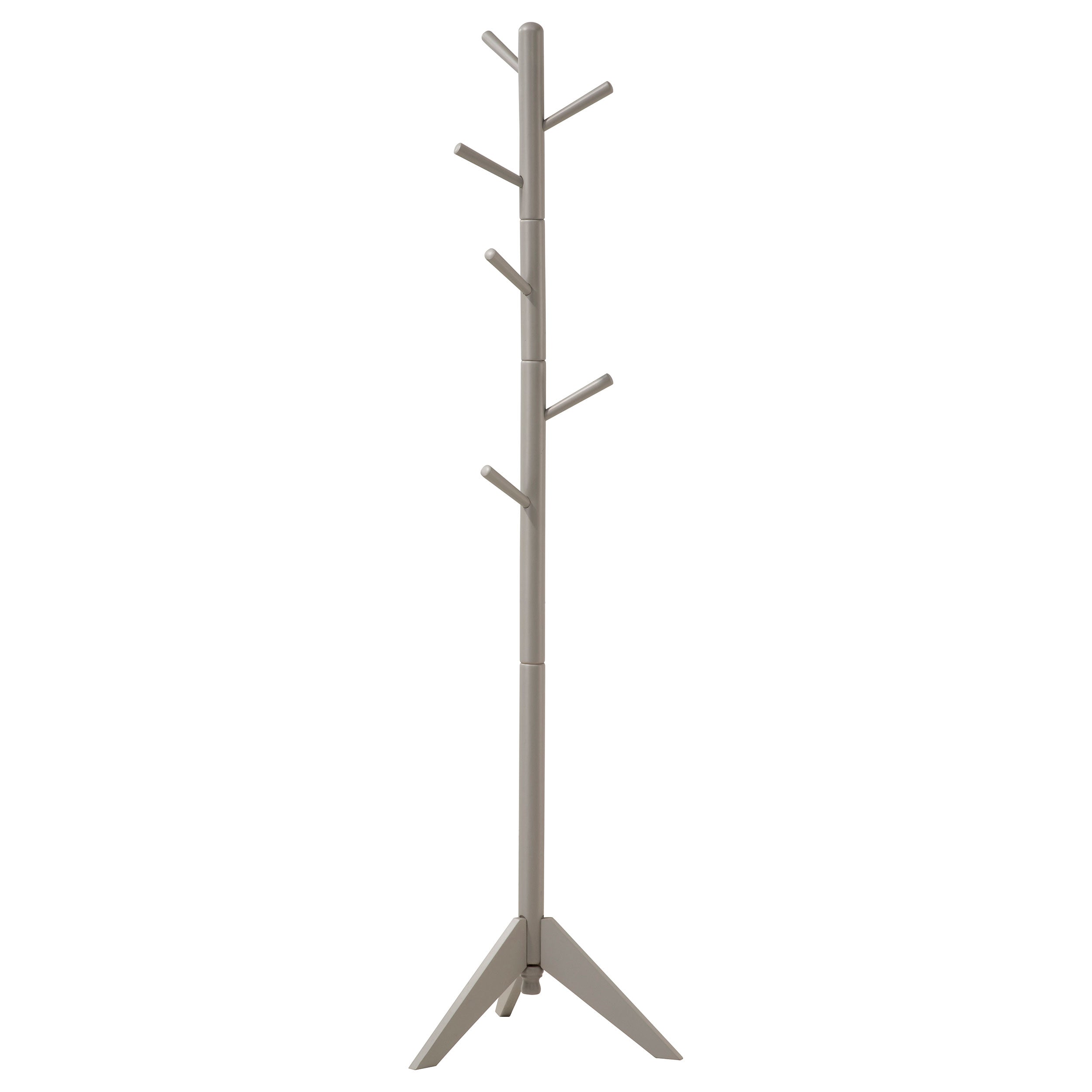 Best Furniture Outlet - Coaster - Devlin 6 Hook Freestanding Wood Coat Rack Hat Hanger Grey - 900632