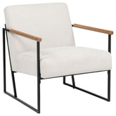 Best Furniture Outlet - Coaster - Monsen Fabric Upholstered Metal Frame Accent Chair Ivory - 900648