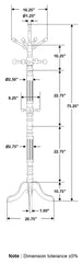 Achelle 11 Hook Freestanding Coat Rack Hat Hanger Tobacco