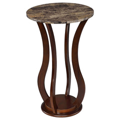 Best Furniture Outlet - Coaster - Elton Round Faux Marble Top Plant Stand Brown - 900926
