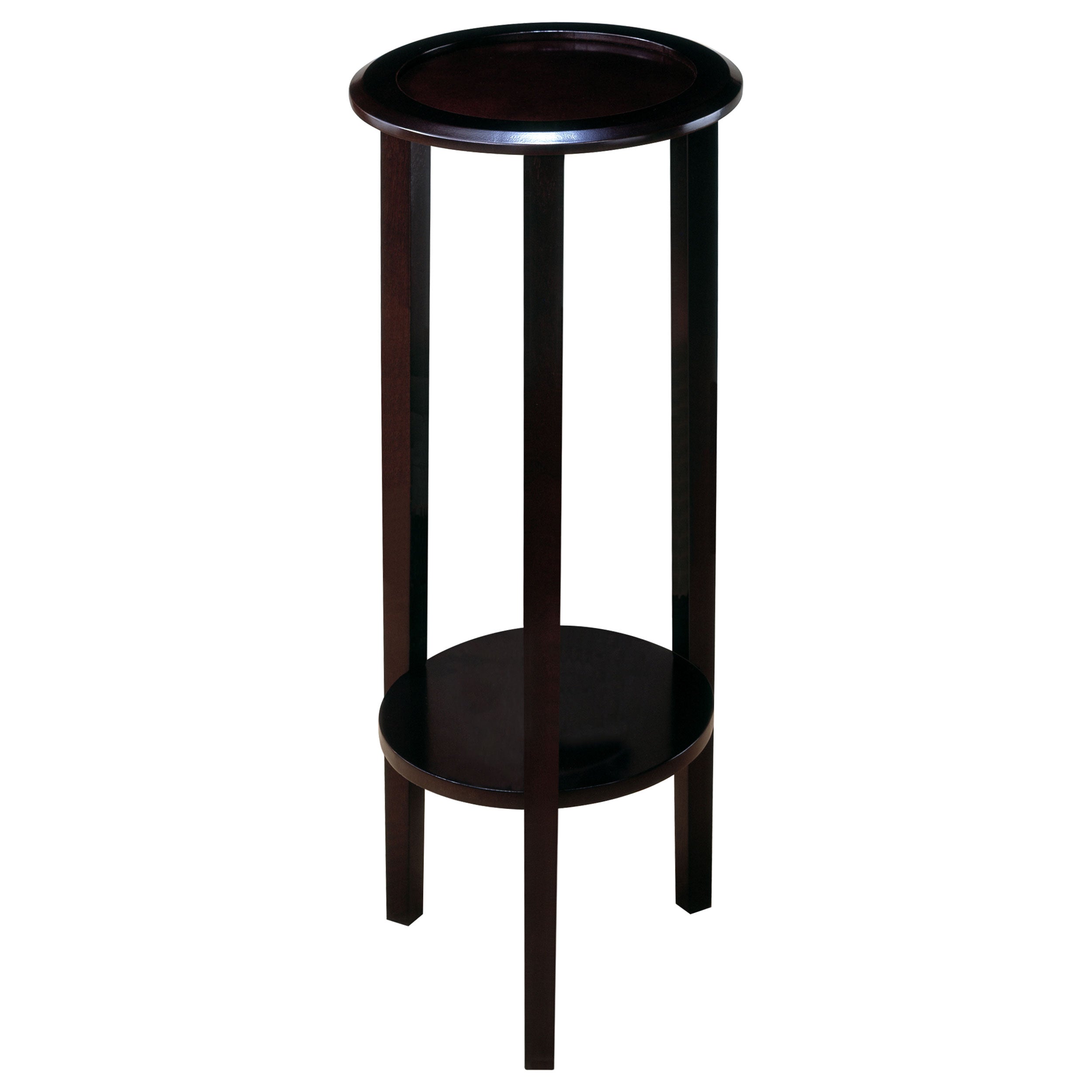 Best Furniture Outlet - Coaster - Kirk 1-shelf Round Wood Plant Stand Side Table Espresso - 900936