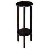 Best Furniture Outlet - Coaster - Kirk 1-shelf Round Wood Plant Stand Side Table Espresso - 900936