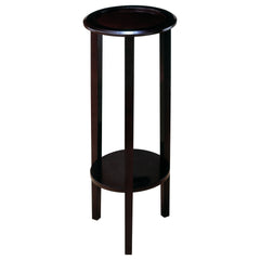 Best Furniture Outlet - Coaster - Kirk 1-shelf Round Wood Plant Stand Side Table Espresso - 900936
