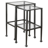 Best Furniture Outlet - Coaster - Leilani 2-piece Glass Top Nesting Table Set Black - 901073