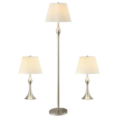 Best Furniture Outlet - Coaster - Griffin 3-piece Floor and Table Lamp Set Brushed Nickel - 901235
