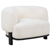 Best Furniture Outlet - Coaster - Lawler Upholstered Barrel Back Accent Chair Ivory and Black - 901372