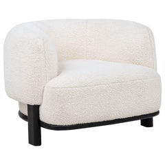 Best Furniture Outlet - Coaster - Lawler Upholstered Barrel Back Accent Chair Ivory and Black - 901372