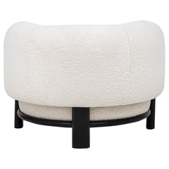 Lawler Upholstered Barrel Back Accent Chair Ivory and Black