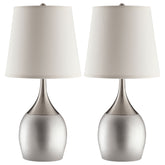Best Furniture Outlet - Coaster - Tenya 24-inch Empire Shade Urn Table Lamp Silver (Set of 2) - 901471