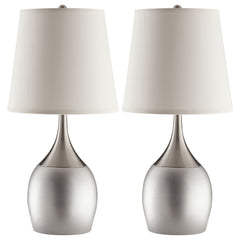 Best Furniture Outlet - Coaster - Tenya 24-inch Empire Shade Urn Table Lamp Silver (Set of 2) - 901471