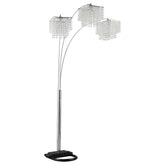 Best Furniture Outlet - Coaster - Miriam 90-inch Hanging Crystal Arc Floor Lamp Chrome - 901484