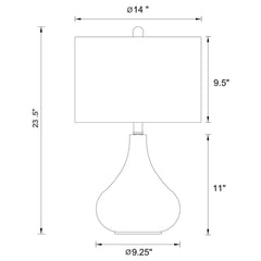 Junko 24-inch Drum Shade Urn Bedside Table Lamp Chrome