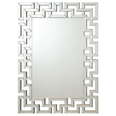 Best Furniture Outlet - Coaster - Forman 38 x 48 Inch Greek Motif Frameless Wall Mirror Silver - 901786