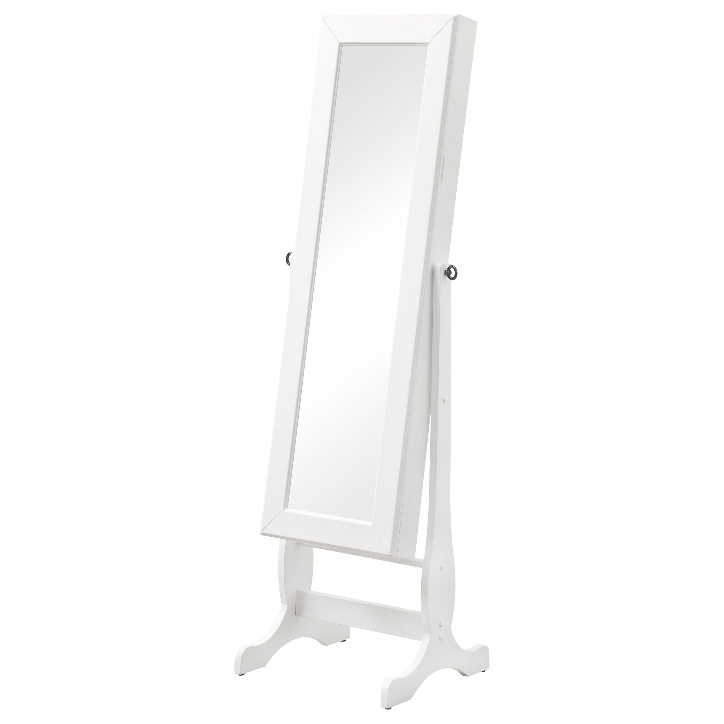 Best Furniture Outlet - Coaster - Batista Cheval Mirror with Jewelry Storage White - 901804
