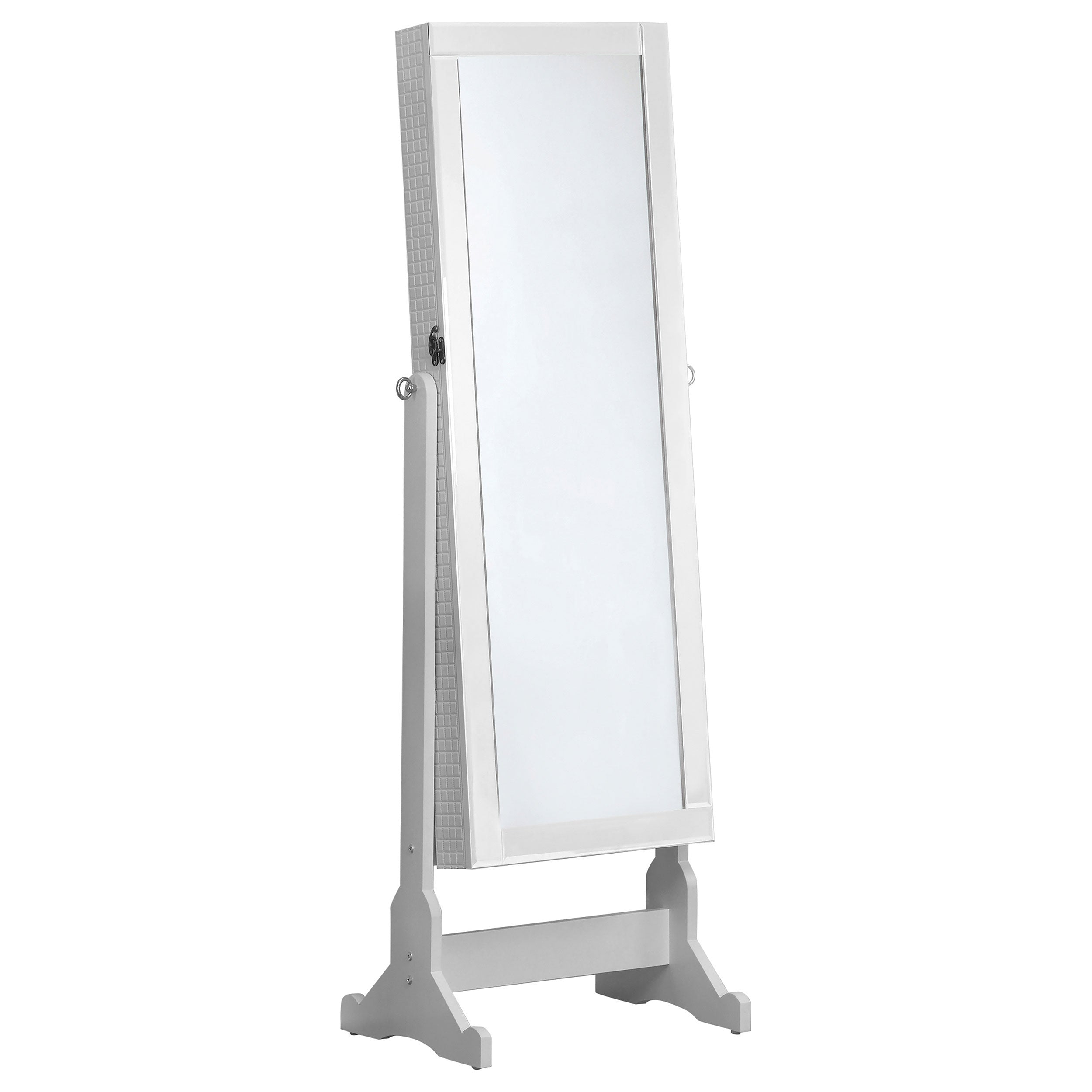 Best Furniture Outlet - Coaster - Zayas Cheval Mirror with Jewelry Storage White - 901827