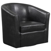 Best Furniture Outlet - Coaster - Turner Upholstered Barrel Back Swivel Chair Dark Brown - 902098