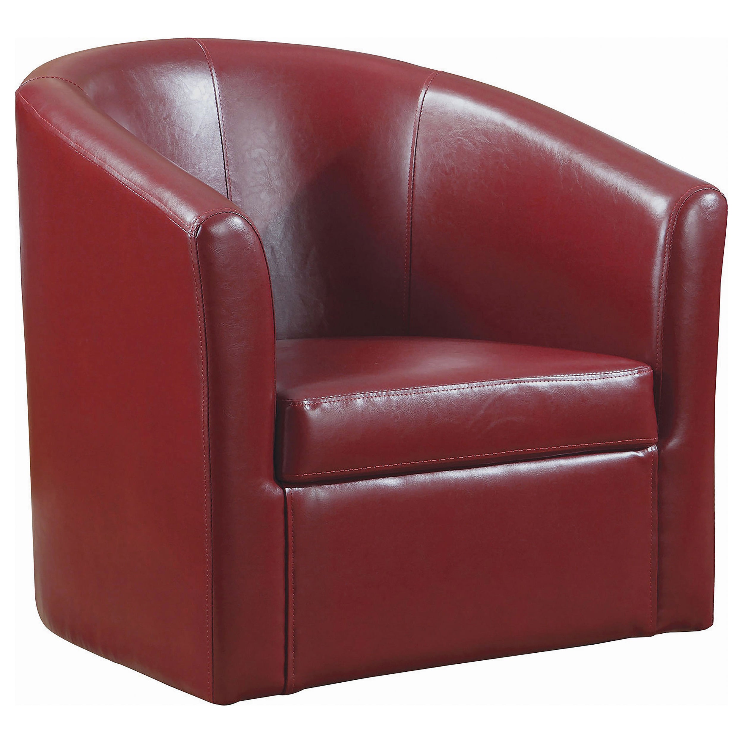 Best Furniture Outlet - Coaster - Turner Upholstered Barrel Back Swivel Chair Red - 902099