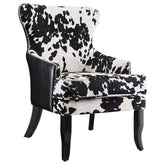 Best Furniture Outlet - Coaster - Trea Cowhide Print Upholstered Accent Chair Black and White - 902169