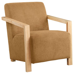 Best Furniture Outlet - Coaster - Diego Upholstered Accent Arm Chair with Wood Arms Honey - 902268