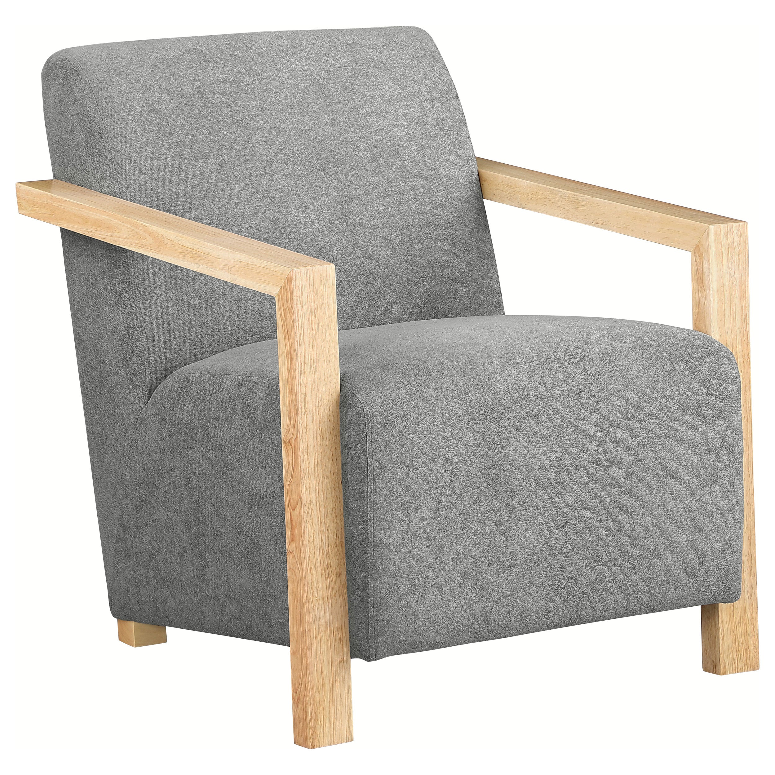 Best Furniture Outlet - Coaster - Diego Upholstered Accent Arm Chair with Wood Arms Grey - 902269