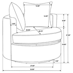 Debbie Upholstered Swivel Accent Chair Camel