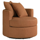 Best Furniture Outlet - Coaster - Debbie Upholstered Swivel Accent Chair Burnt Orange - 902275