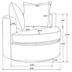 Debbie Upholstered Swivel Accent Chair Burnt Orange